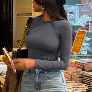 Princess Polly Charcoal Grey Long Sleeve Top